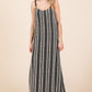 Plus Stripe See-Through Maxi Dress