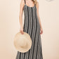 Plus Stripe See-Through Maxi Dress