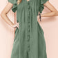 EG FASHION Ruffle Sleeve V neck Green, Black dress w/ pocket