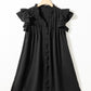 EG FASHION Ruffle Sleeve V neck Green, Black dress w/ pocket