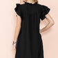EG FASHION Ruffle Sleeve V neck Green, Black dress w/ pocket