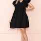 EG FASHION Ruffle Sleeve V neck Green, Black dress w/ pocket