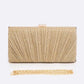 LA PLAZA Metallic Pleated Bridal Party Box Clutch