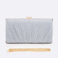 LA PLAZA Metallic Pleated Bridal Party Box Clutch