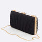 LA PLAZA Metallic Pleated Bridal Party Box Clutch