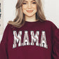COLOR BEAR Baseball Mama Oversized Graphic Fleece Sweatshirts