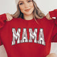 COLOR BEAR Baseball Mama Oversized Graphic Fleece Sweatshirts