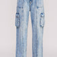 JADE by JANE High Waist Baggy Cargo Denim Trousers
