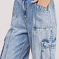 JADE by JANE High Waist Baggy Cargo Denim Trousers