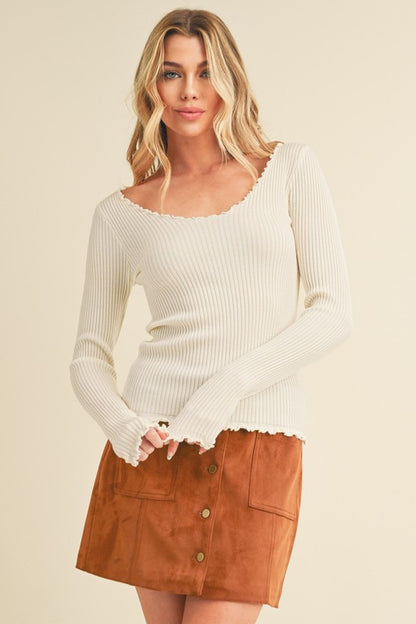 AEMI & Co. Adalie- Slim-fit Knit Sweater