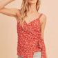 AEMI & Co. Sweet- heart Wrap Floral Top-Malorie Top
