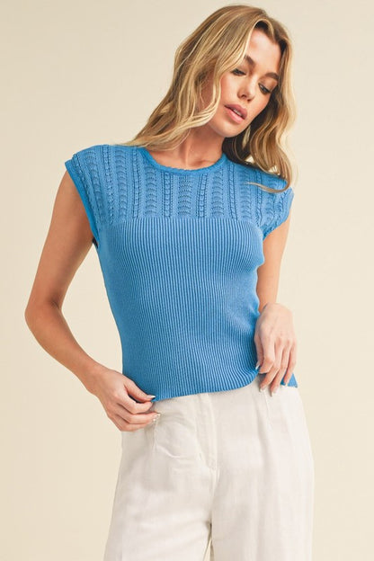 AEMI & Co. Taria Knit High Neck Sweater Tank