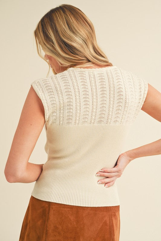 AEMI & Co. Taria Knit High Neck Sweater Tank