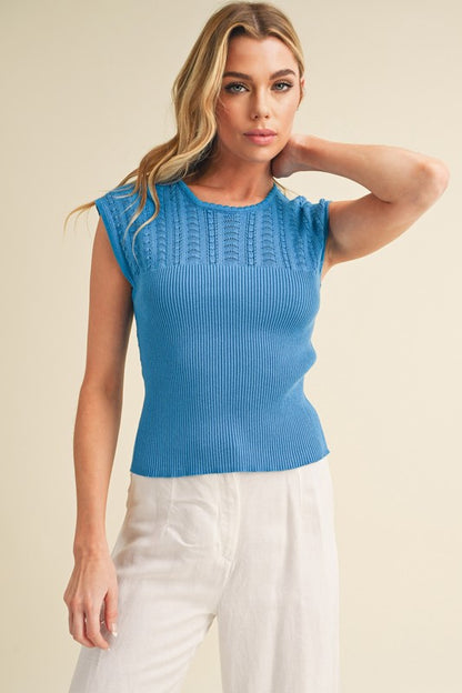 AEMI & Co. Taria Knit High Neck Sweater Tank