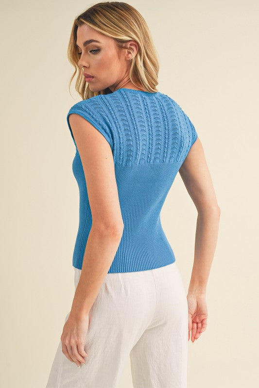 AEMI & Co. Taria Knit High Neck Sweater Tank
