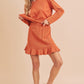 AEMI & Co. 2 Piece Cozy Hooded Long-sleeve Top with Mini Skirt Set - Daria Set