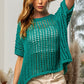 BiBi Jade Hollowed Out Short Sleeve Knit Cover Up Top