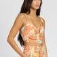 EMORY & PARK U-ring Hanky Hem Floral Top