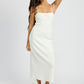 EMORY PARK White Waffle Knit Back Cutout Dress