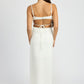 EMORY PARK White Waffle Knit Back Cutout Dress