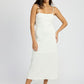 EMORY PARK White Waffle Knit Back Cutout Dress