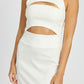 EMORY PARK Cream Cutout Midi Sleeveless Dress