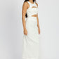 EMORY PARK Cream Cutout Midi Sleeveless Dress