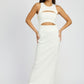 EMORY PARK Cream Cutout Midi Sleeveless Dress