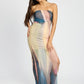EMORY PARK Shirred Tube Maxi Dress with Side Split