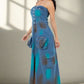 BY CLAUDE Strapless Maxi Cargo Denim Dress