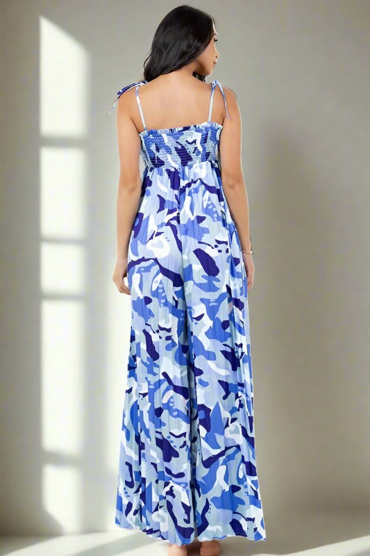BY CLAUDE Tank Printed Wide-leg Summer Jumpsuit