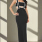 BY CLAUDE Black 2 Piece Casual Maxi Dress with Bralette Top Set