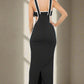 BY CLAUDE Black 2 Piece Casual Maxi Dress with Bralette Top Set