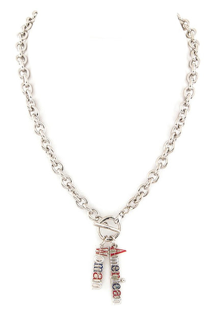 American Woman Double Pendant Necklace