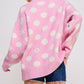 JADE by JANE Women's Plus-size Polkadot & Soccer Ball Long Sleeves Sweater