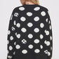 JADE by JANE Women's Plus-size Polkadot & Soccer Ball Long Sleeves Sweater
