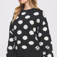 JADE by JANE Women's Plus-size Polkadot & Soccer Ball Long Sleeves Sweater