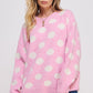 JADE by JANE Women's Plus-size Polkadot & Soccer Ball Long Sleeves Sweater