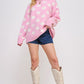 JADE by JANE Women's Plus-size Polkadot & Soccer Ball Long Sleeves Sweater