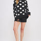 JADE by JANE Women's Plus-size Polkadot & Soccer Ball Long Sleeves Sweater