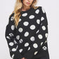 JADE by JANE Women's Plus-size Polkadot & Soccer Ball Long Sleeves Sweater