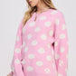 JADE by JANE Women's Plus-size Polkadot & Soccer Ball Long Sleeves Sweater