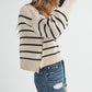 AEMI & Co. Striped Knit Marcella Sweater with Dropped Shoulders