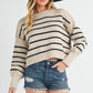 AEMI & Co. Striped Knit Marcella Sweater with Dropped Shoulders
