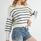 AEMI & Co. Striped Knit Marcella Sweater with Dropped Shoulders