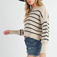 AEMI & Co. Striped Knit Marcella Sweater with Dropped Shoulders