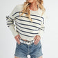 AEMI & Co. Striped Knit Marcella Sweater with Dropped Shoulders