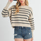 AEMI & Co. Striped Knit Marcella Sweater with Dropped Shoulders