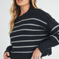 AEMI & Co. Striped Knit Marcella Sweater with Dropped Shoulders