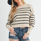 AEMI & Co. Striped Knit Marcella Sweater with Dropped Shoulders